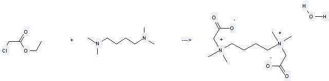 1,4-Butanediamine,N1,N1,N4,N4-tetramethyl- and chloroacetic acid ethyl ester can be used to produce N,N'-Dicarboxymethyl-N,N,N',N'-tetramethyl-1,4-butanediammonium 